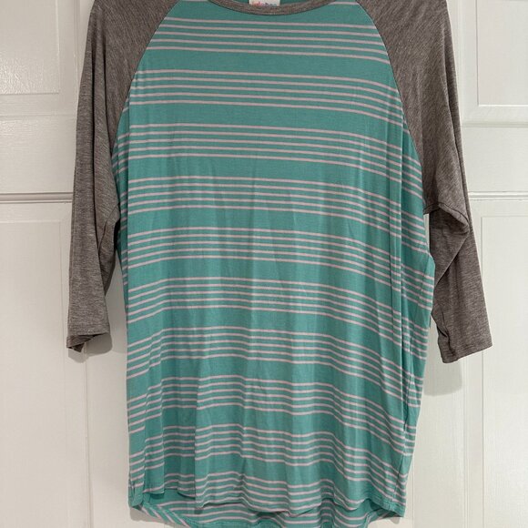 LuLaRoe Randy Baseball T-shirt - Blue & Gray - Large NWT - Picture 4 of 4